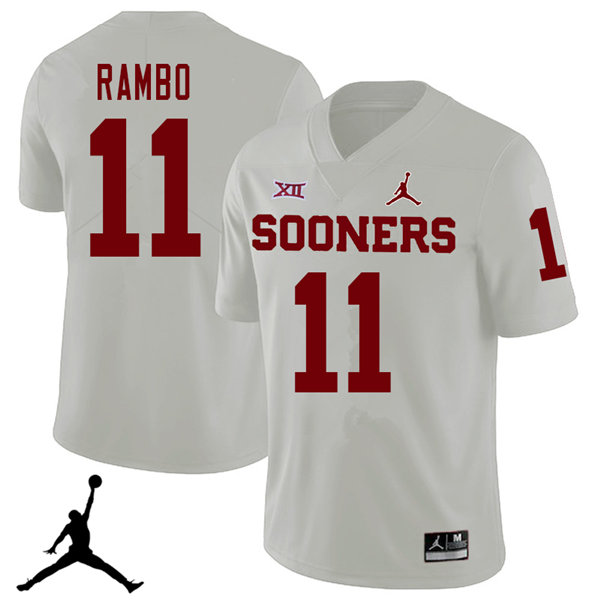 Oklahoma Sooners #11 Charleston Rambo 2018 College Football Jerseys Sale-White